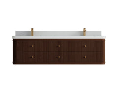 Hampton Floating Teak 72 in. W x 22 in. D Double Sink Bathroom Vanity - photo 11