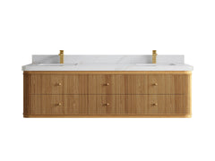 Hampton Floating Teak 72 in. W x 22 in. D Double Sink Bathroom Vanity - photo 19