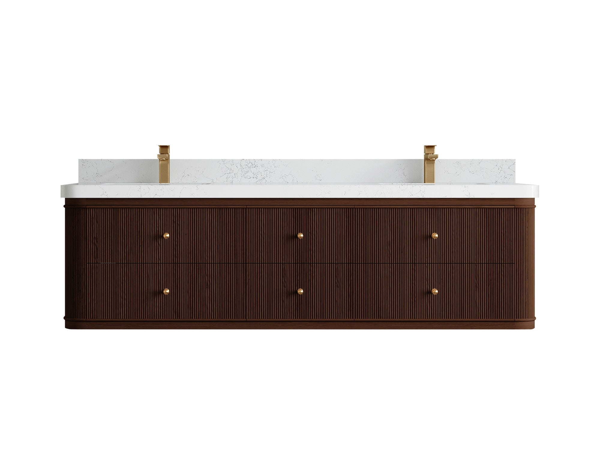 Hampton Floating Teak 72 in. W x 22 in. D Double Sink Bathroom Vanity - Willow Bath and Vanity