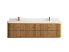 Hampton Floating Teak 72 in. W x 22 in. D Double Sink Bathroom Vanity - photo 23