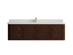 Hampton Floating Teak 72 in. W x 22 in. D Single Sink Bathroom Vanity - photo 12