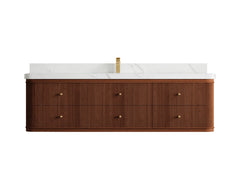 Hampton Floating Teak 72 in. W x 22 in. D Single Sink Bathroom Vanity - photo 12