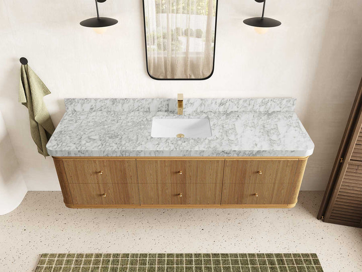 Hampton Floating Teak 72 in. W x 22 in. D Single Sink Bathroom Vanity - photo 8