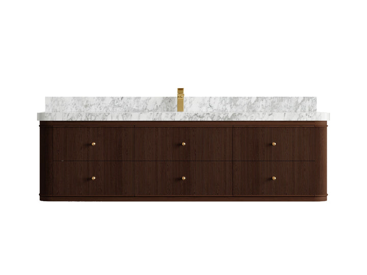 Hampton Floating Teak 72 in. W x 22 in. D Single Sink Bathroom Vanity - photo 10