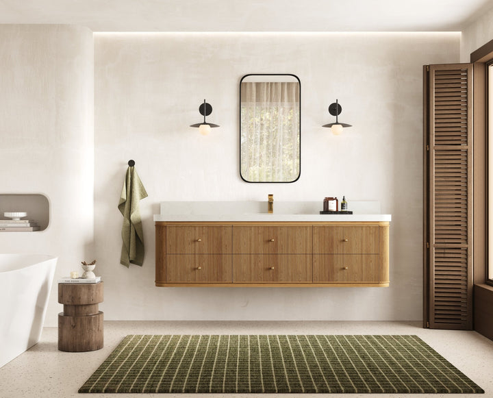 Hampton Floating Teak 72 in. W x 22 in. D Single Sink Bathroom Vanity - photo 1