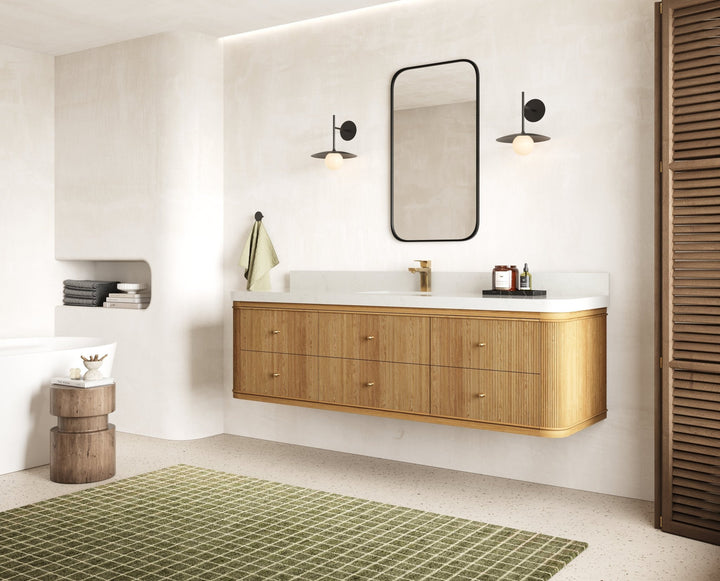 Hampton Floating Teak 72 in. W x 22 in. D Single Sink Bathroom Vanity - photo 2