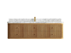 Hampton Floating Teak 72 in. W x 22 in. D Single Sink Bathroom Vanity - photo 9