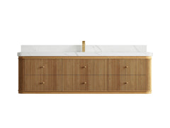 Hampton Floating Teak 72 in. W x 22 in. D Single Sink Bathroom Vanity - photo 15