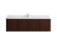 Hampton Floating Teak 72 in. W x 22 in. D Single Sink Bathroom Vanity - photo 8