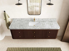 Hampton Floating Teak 72 in. W x 22 in. D Single Sink Bathroom Vanity - photo 9