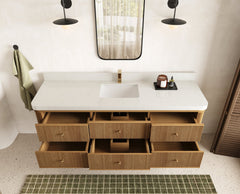 Hampton Floating Teak 72 in. W x 22 in. D Single Sink Bathroom Vanity - photo 5
