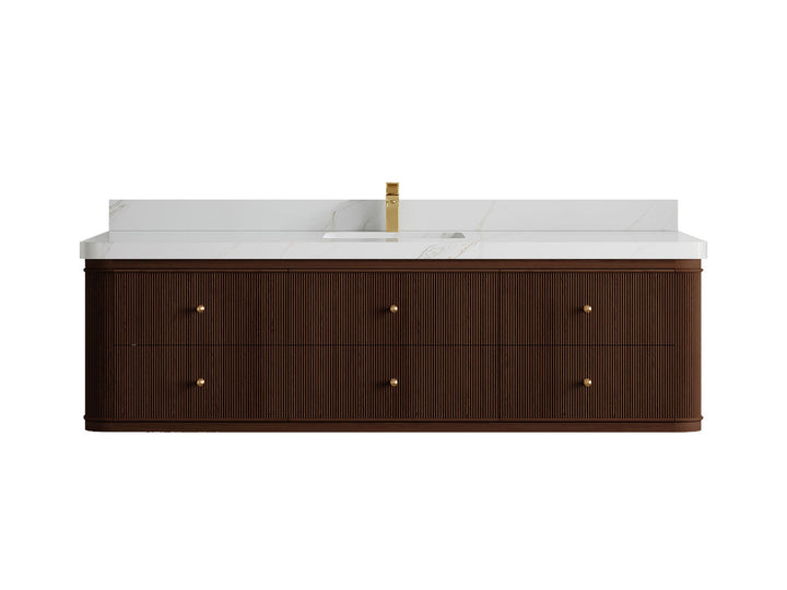 Hampton Floating Teak 72 in. W x 22 in. D Single Sink Bathroom Vanity - photo 18