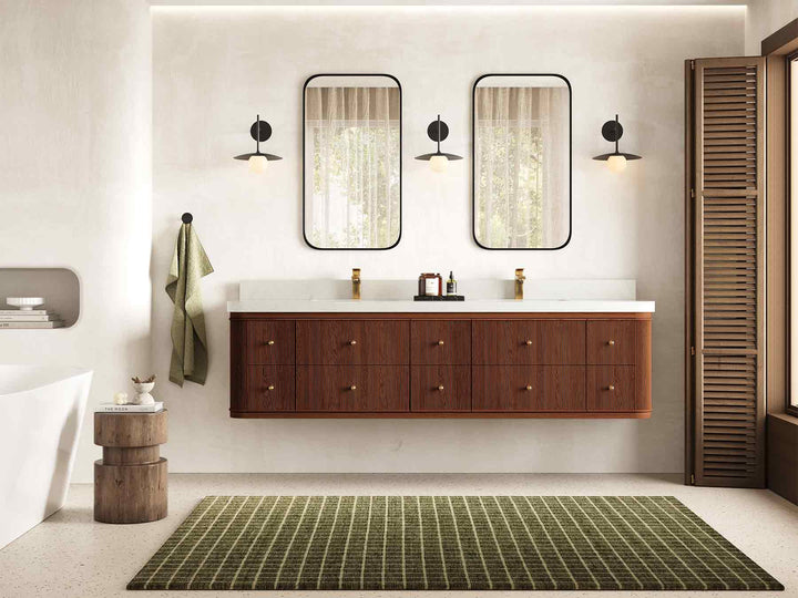 Hampton Floating Teak 80 in. W x 22 in. D Double Sink Bathroom Vanity - photo 2