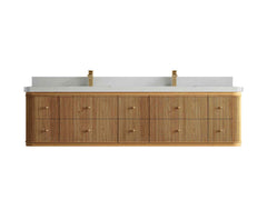 Hampton Floating Teak 80 in. W x 22 in. D Double Sink Bathroom Vanity - photo 10