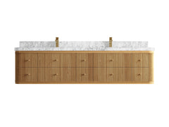 Hampton Floating Teak 84 in. W x 22 in. D Double Sink Bathroom Vanity - photo 9