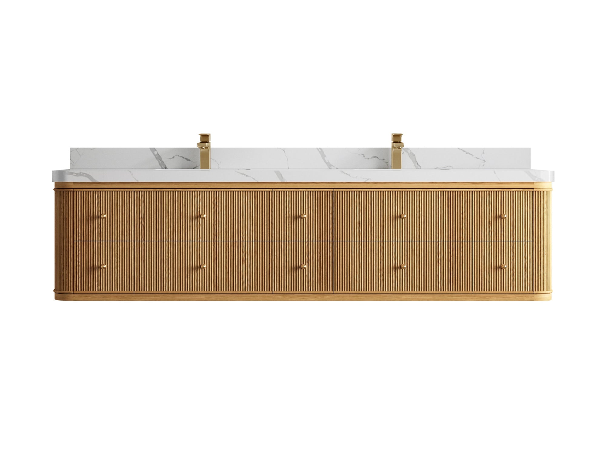 Hampton Floating Teak 84 in. W x 22 in. D Double Sink Bathroom Vanity - Willow Bath and Vanity