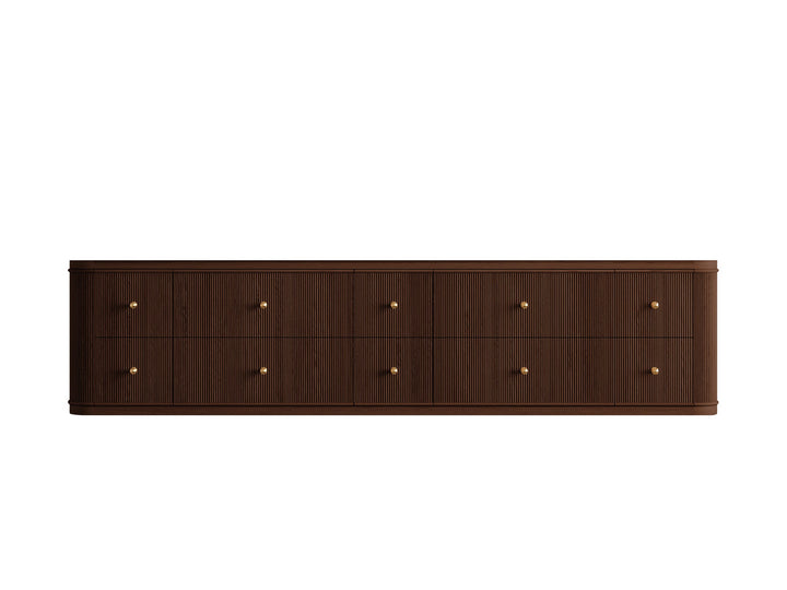Hampton Floating Teak 84 in. W x 22 in. D Double Sink Bathroom Vanity - photo 6