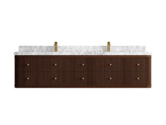 Hampton Floating Teak 84 in. W x 22 in. D Double Sink Bathroom Vanity - photo 9