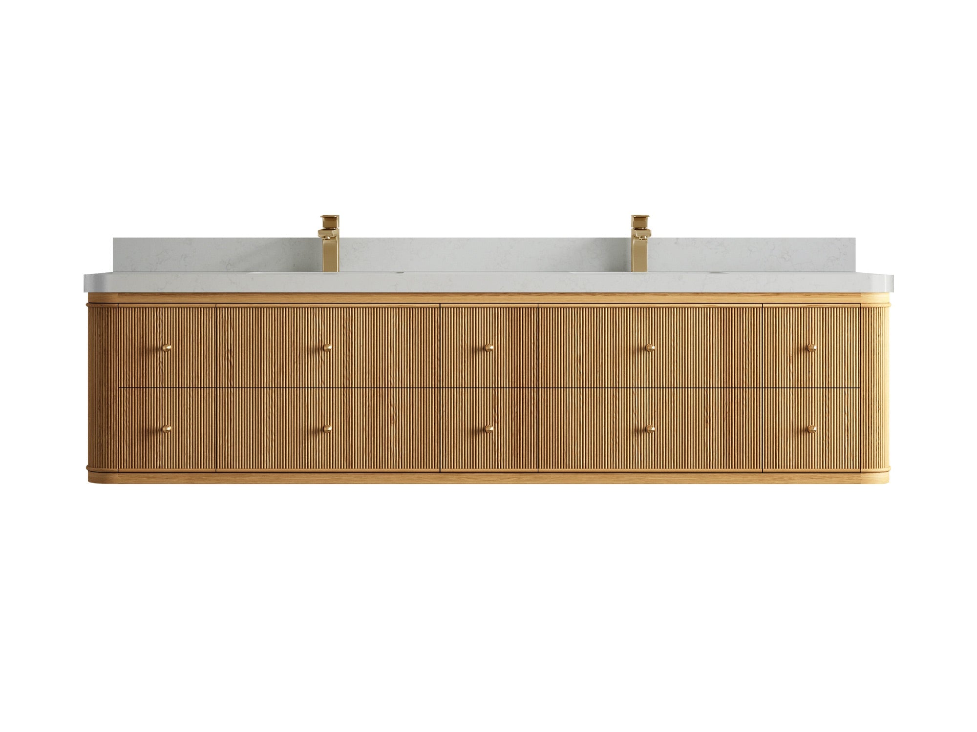 Hampton Floating Teak 84 in. W x 22 in. D Double Sink Bathroom Vanity - Willow Bath and Vanity