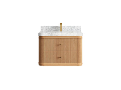 Hampton Floating White Oak 30 in. W x 22 in. D Single Sink Bathroom Vanity - Willow Bath and Vanity