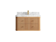 Hampton Floating White Oak 36 in. W x 22 in. D Single Sink Bathroom Vanity - photo 10