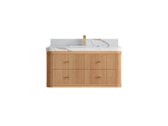 Hampton Floating White Oak 42 in. W x 22 in. D Single Sink Bathroom Vanity - photo 14