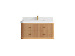 Hampton Floating White Oak 42 in. W x 22 in. D Single Sink Bathroom Vanity - photo 16