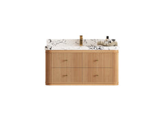 Hampton Floating White Oak 42 in. W x 22 in. D Single Sink Bathroom Vanity - photo 1