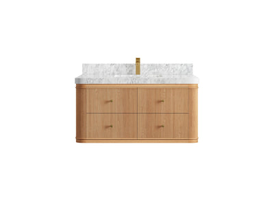 Hampton Floating White Oak 42 in. W x 22 in. D Single Sink Bathroom Vanity - Willow Bath and Vanity