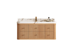 Hampton Floating White Oak 48 in. W x 22 in. D Single Sink Bathroom Vanity - photo 1