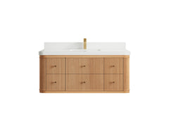 Hampton Floating White Oak 48 in. W x 22 in. D Single Sink Bathroom Vanity - photo 24