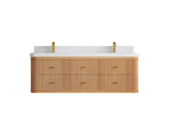 Hampton Floating White Oak 60 in. W x 22 in. D Double Sink Bathroom Vanity - photo 22