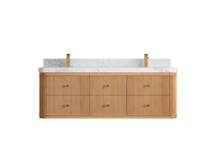 Hampton Floating White Oak 60 in. W x 22 in. D Double Sink Bathroom Vanity - photo 18