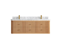 Hampton Floating White Oak 60 in. W x 22 in. D Double Sink Bathroom Vanity - photo 10