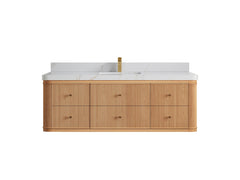 Hampton Floating White Oak 60 in. W x 22 in. D Single Sink Bathroom Vanity - photo 20