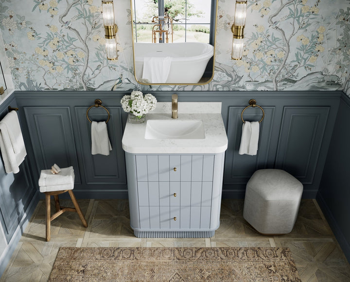 Houston 30 in. W x 22 in. D Free Standing Curved Edge Single Sink Bathroom Vanity - photo 10