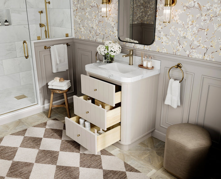 Houston 30 in. W x 22 in. D Free Standing Curved Edge Single Sink Bathroom Vanity - photo 3