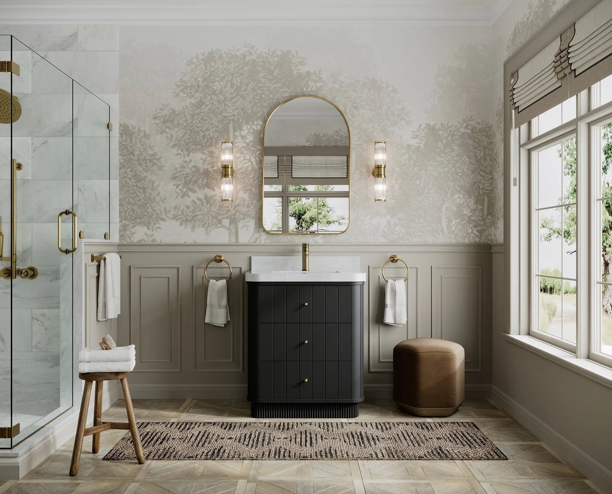 Houston 30 in. W x 22 in. D Free Standing Curved Edge Single Sink Bathroom Vanity - Willow Bath and Vanity