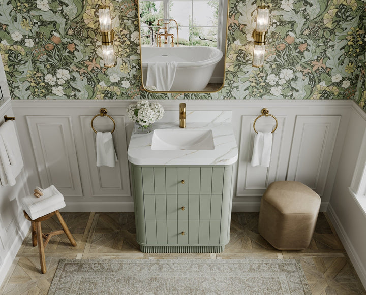 Houston 30 in. W x 22 in. D Free Standing Curved Edge Single Sink Bathroom Vanity - photo 11