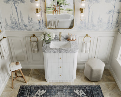 Houston 30 in. W x 22 in. D Free Standing Curved Edge Single Sink Bathroom Vanity - Willow Bath and Vanity