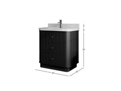 Houston 30 in. W x 22 in. D Free Standing Curved Edge Single Sink Bathroom Vanity - photo 5