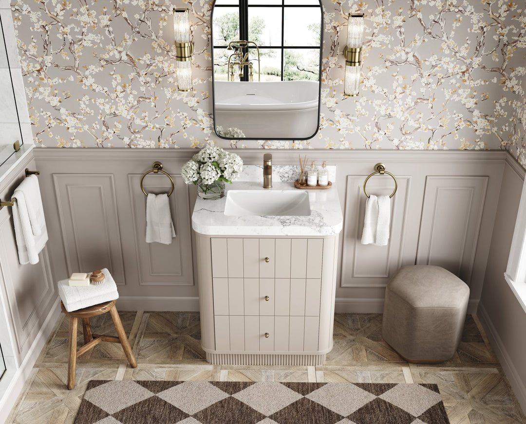 Houston 30 in. W x 22 in. D Free Standing Curved Edge Single Sink Bathroom Vanity - Willow Bath and Vanity