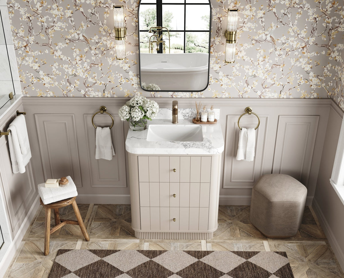 Houston 30 in. W x 22 in. D Free Standing Curved Edge Single Sink Bathroom Vanity - Willow Bath and Vanity