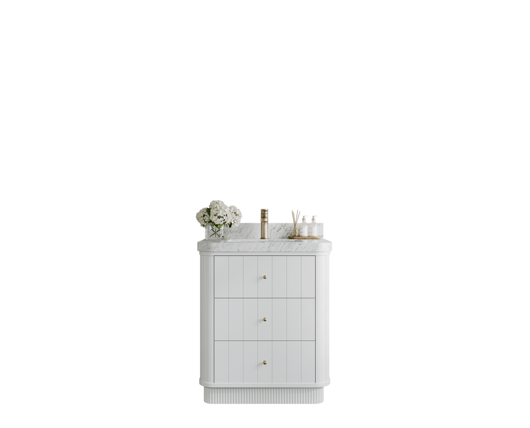 Houston 30 in. W x 22 in. D Free Standing Curved Edge Single Sink Bathroom Vanity - Willow Bath and Vanity