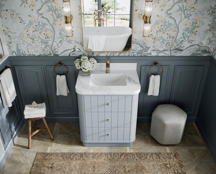Houston 30 in. W x 22 in. D Free Standing Curved Edge Single Sink Bathroom Vanity - photo 12