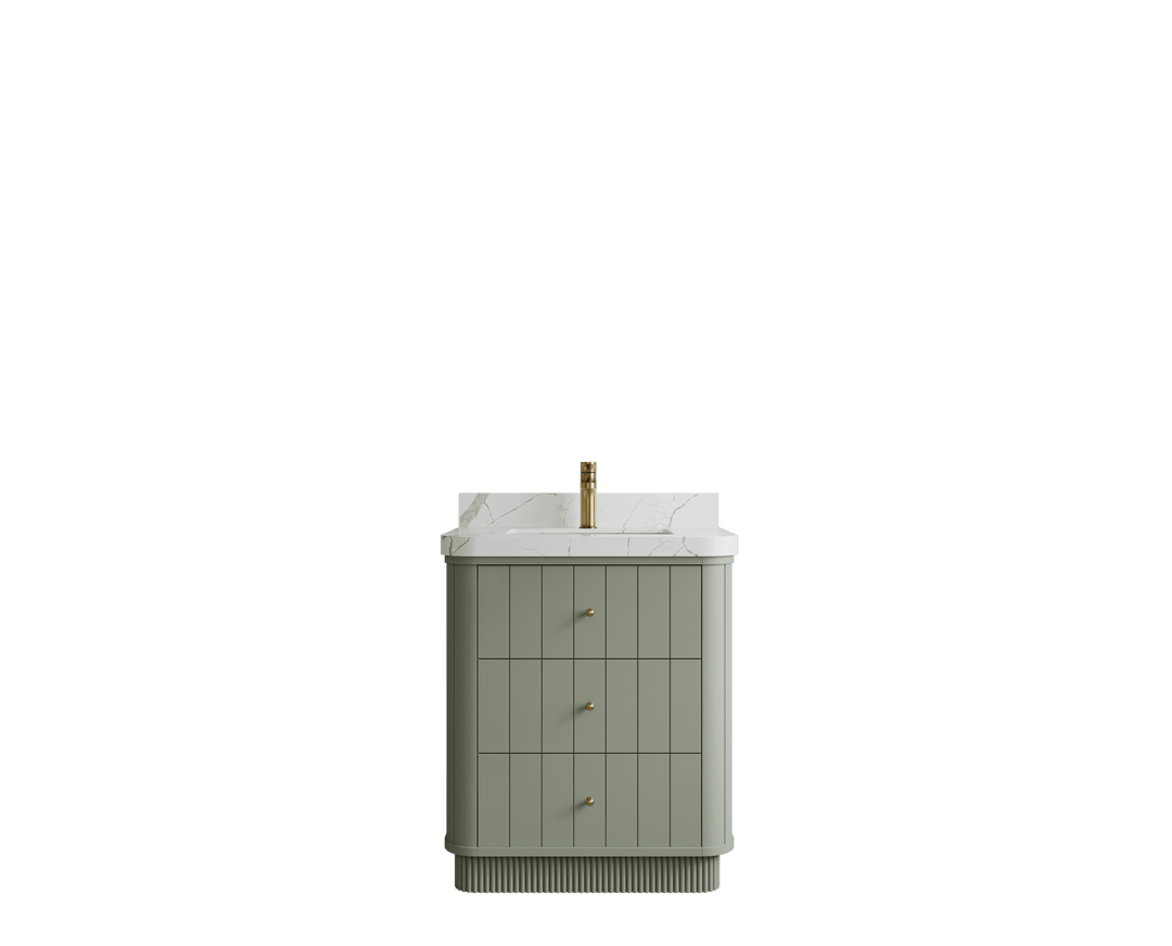 Houston 30 in. W x 22 in. D Free Standing Curved Edge Single Sink Bathroom Vanity - Willow Bath and Vanity