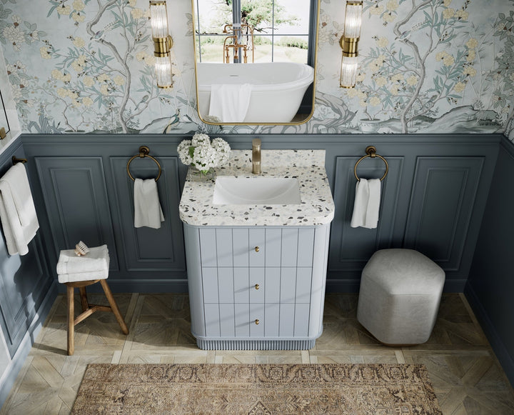 Houston 30 in. W x 22 in. D Free Standing Curved Edge Single Sink Bathroom Vanity - photo 6