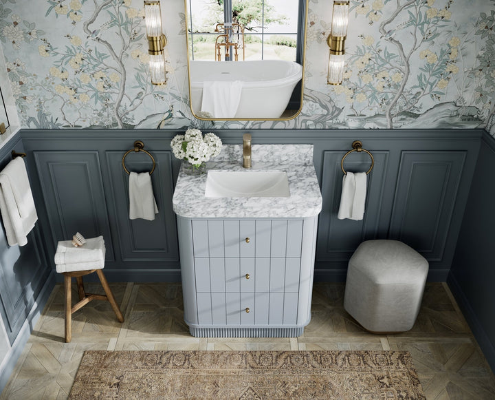 Houston 30 in. W x 22 in. D Free Standing Curved Edge Single Sink Bathroom Vanity - photo 8