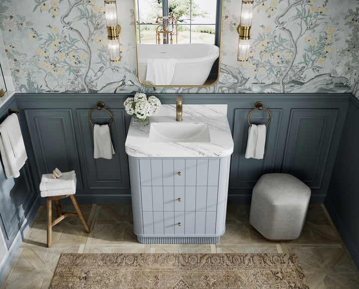 Houston 30 in. W x 22 in. D Free Standing Curved Edge Single Sink Bathroom Vanity - photo 9