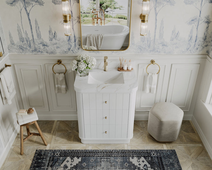 Houston 30 in. W x 22 in. D Free Standing Curved Edge Single Sink Bathroom Vanity - photo 9